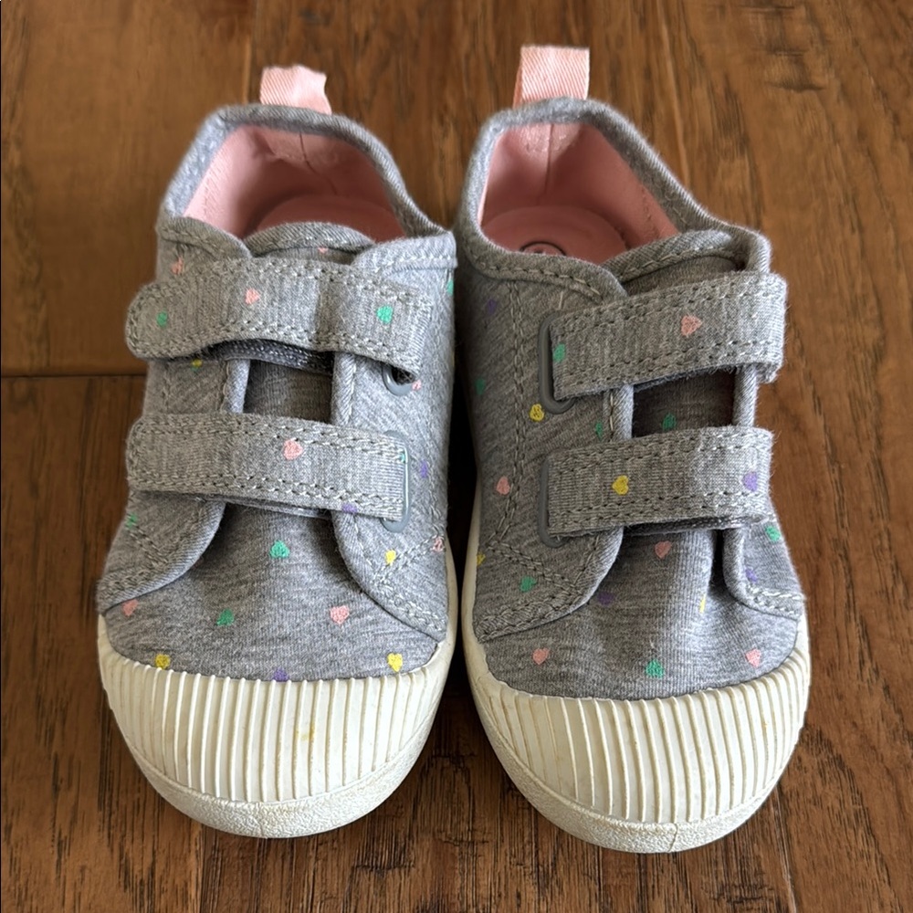 Gray Kids Shoes with Colorful Accents